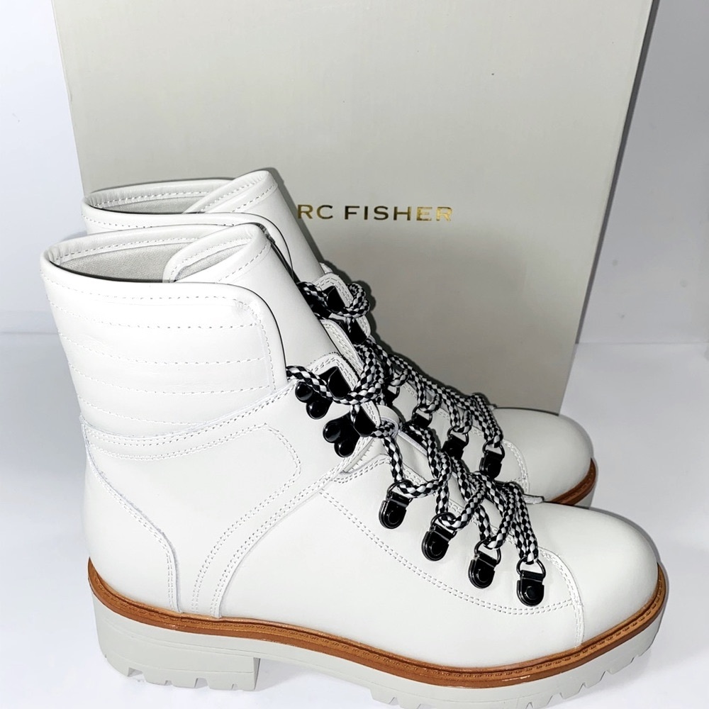NEW MARC FISHER ISTON BOOTS LEATHER IVORY COLOR - Picture 8 of 15